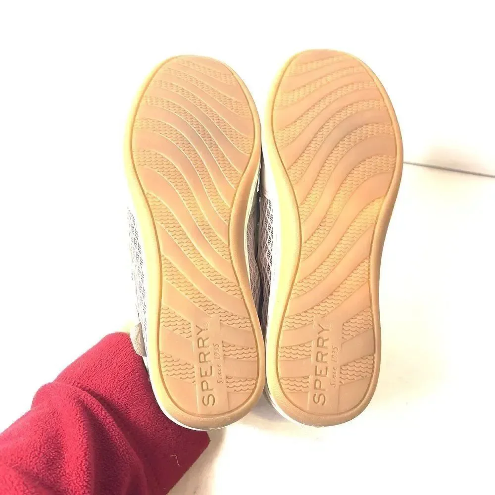 Sperry Top-Sider Baby Pink Fabric/Leather Womens Sz 6.5 M Loafer Boat Shoes Flat